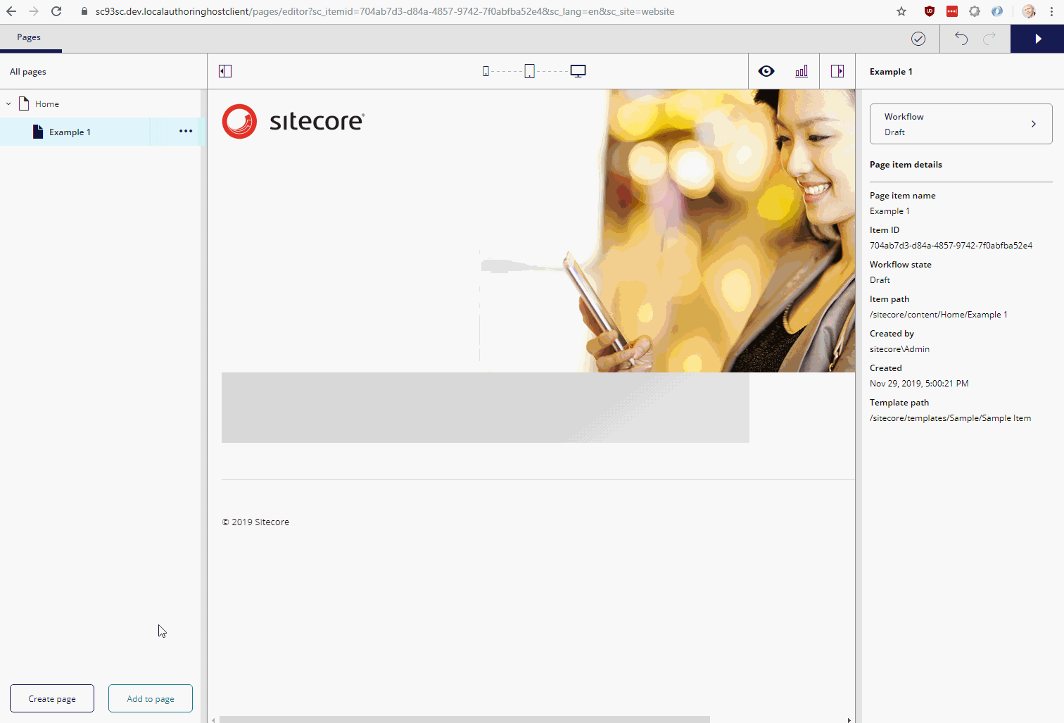 Use drag & drop to place new components on page